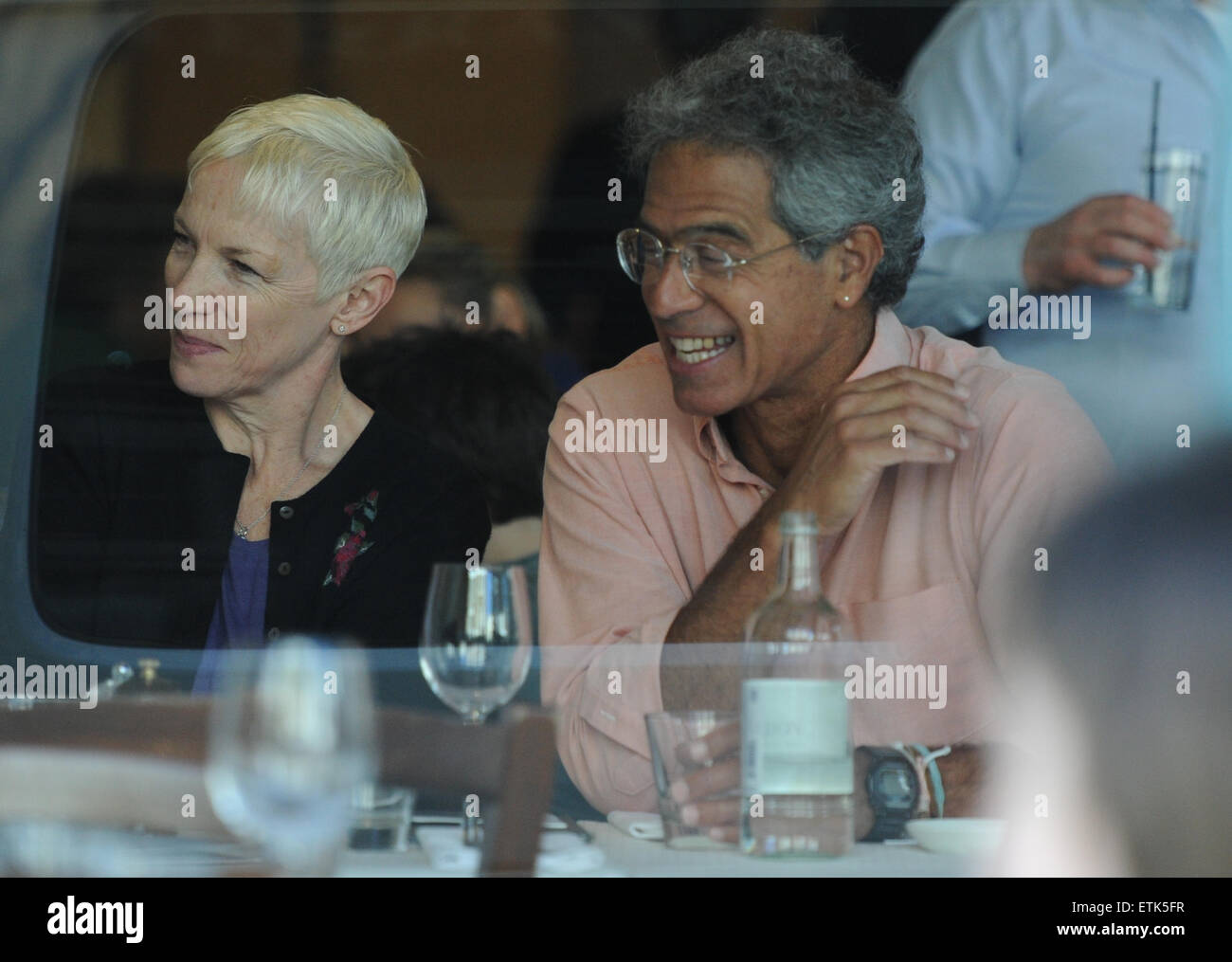 Annie Lennox and Mitchell Besser spotted out to lunch at Mediterraneo