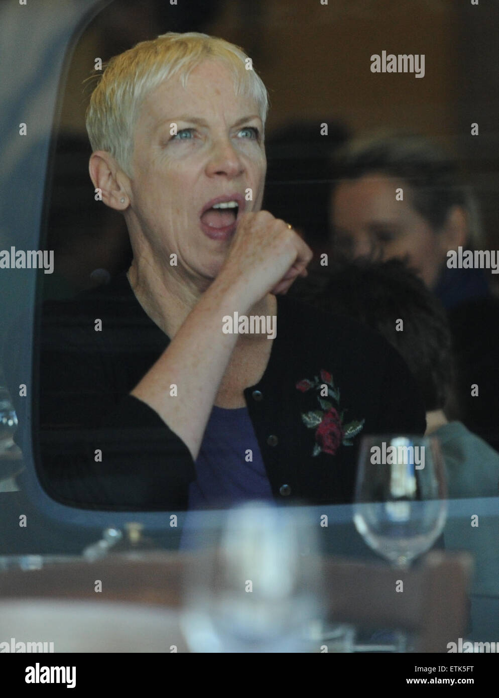 Annie Lennox and Mitchell Besser spotted out to lunch at Mediterraneo