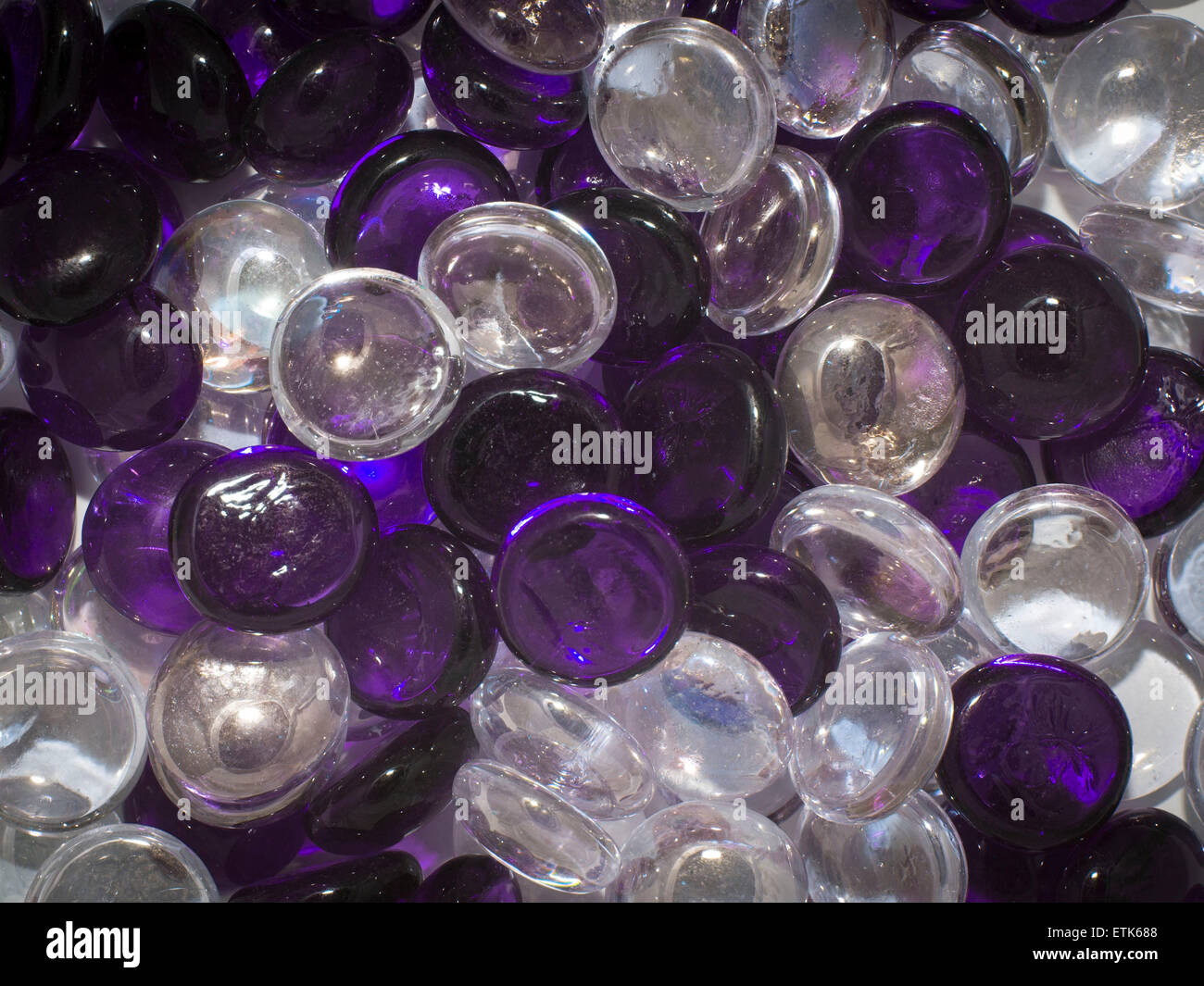 Purple and Clear Glass Stones Stock Photo