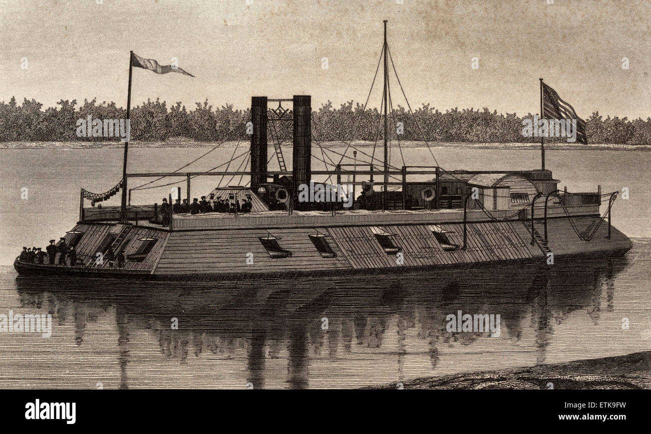 USS Baron DeKalb (1861)  USA Ironclad Stock Photo