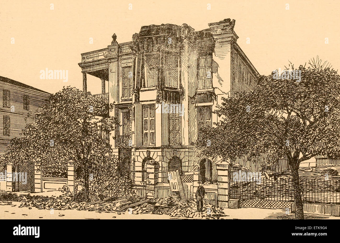 Scene at Charleston, South Carolina after earthquake, 1886 Stock Photo
