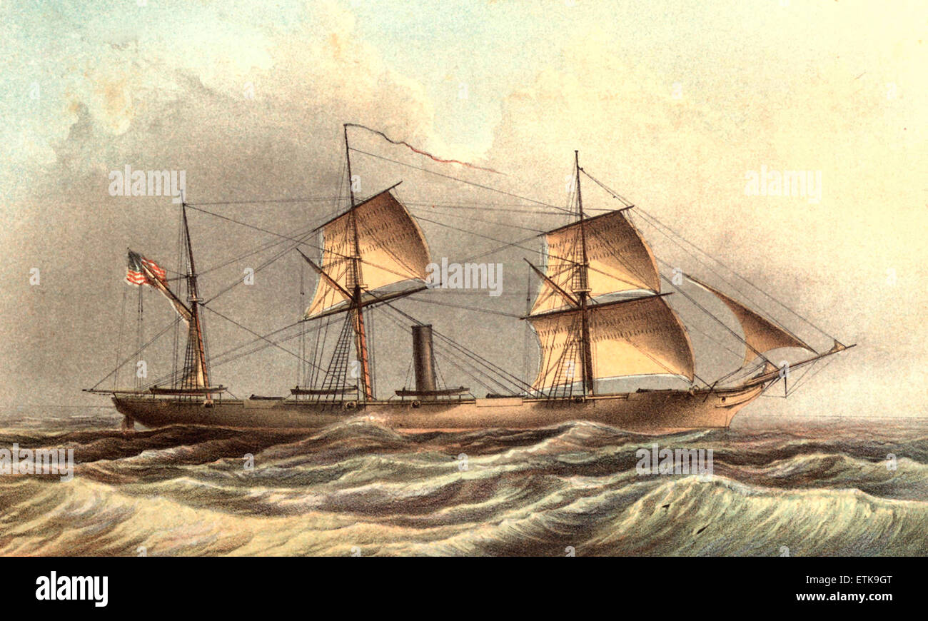 Iroquois and Kearsage Class  -  USA Navy - USA Civil War Stock Photo