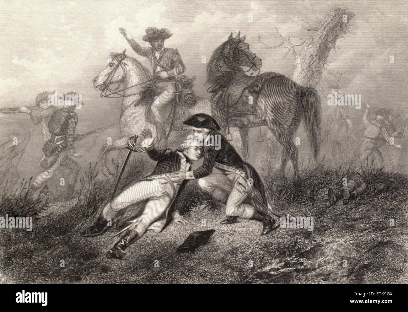 Lafayette Wounded at The Battle of Brandywine during the American