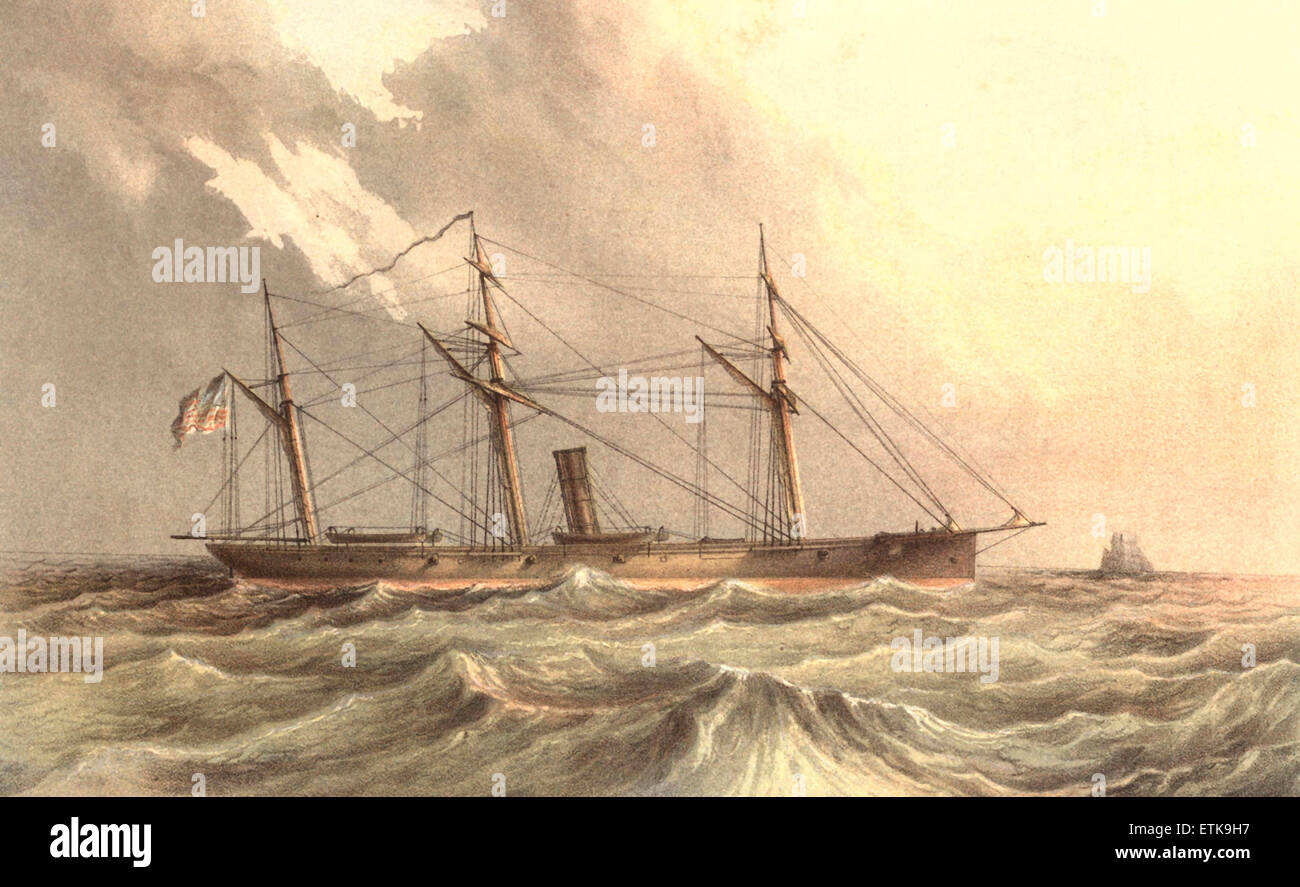 THE DUNDERBERG Greatest Man-Of-War Ship, built for Union Army Civil War,  1863