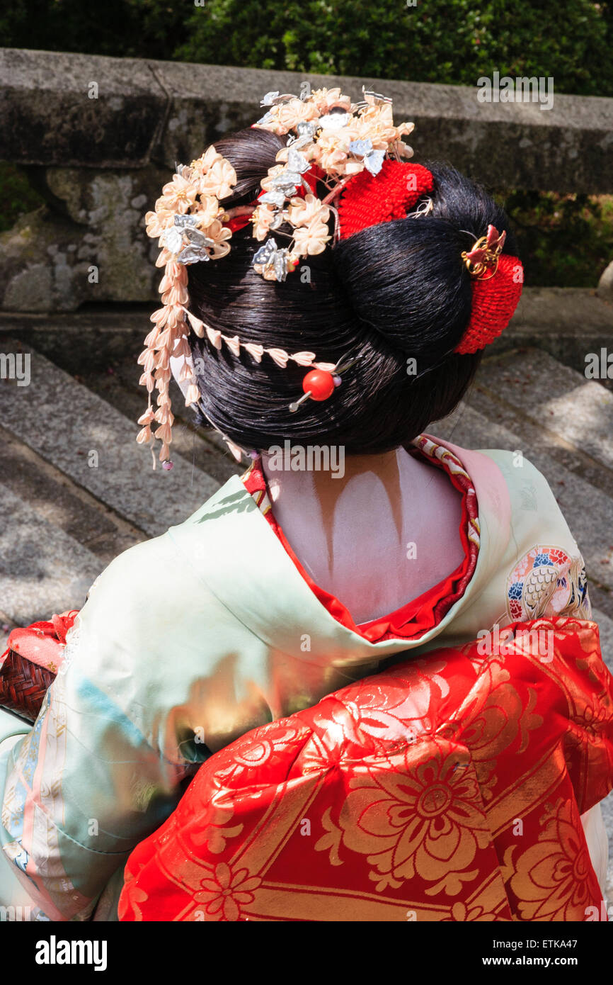Japan Kyoto Head And Shoulders Of Maiko Geisha Showing The Hair