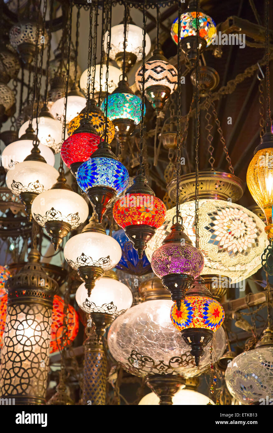 Traditional turkish lamps on the market Stock Photo Alamy