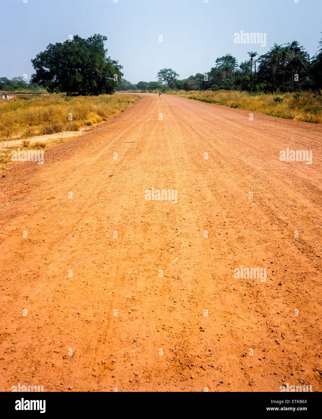 Laterite dirt road, Gambia, West Africa Stock Photo