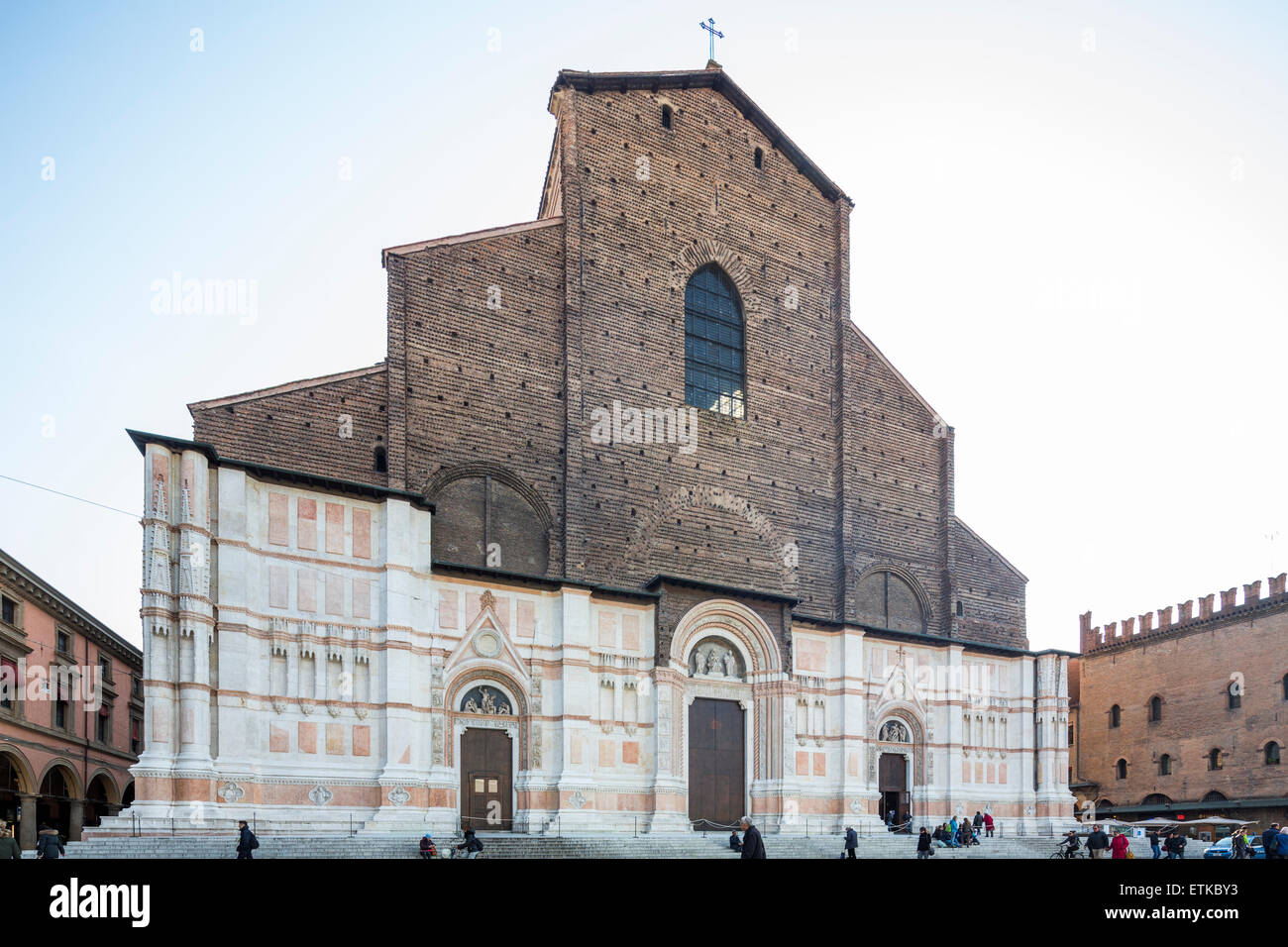 main facade, Basilica of San Petronio, Bologna, Emilia Romagna, Italy