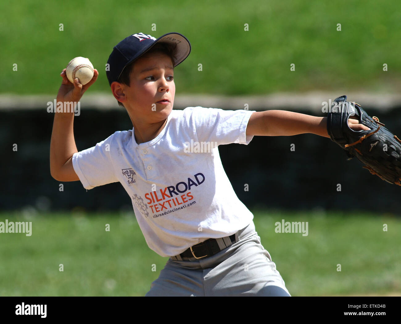 Little League baseball pitcher Ohio Stock Photo Alamy