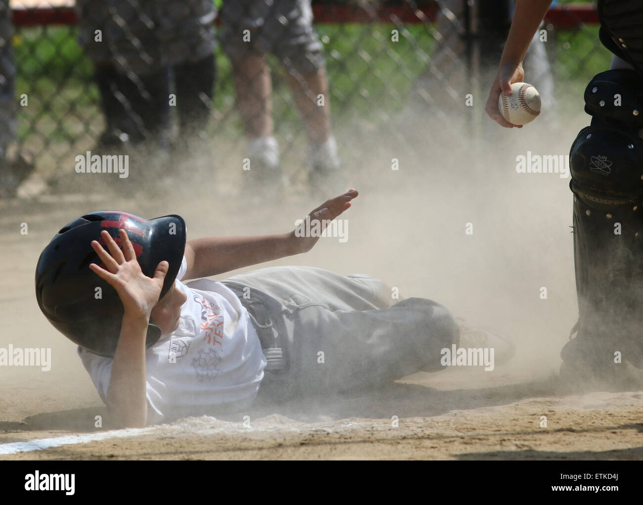 Little League baseball game Ohio Stock Photo