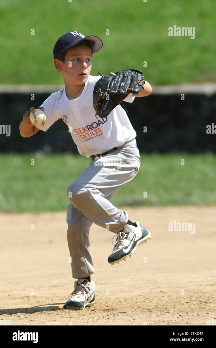 Little League baseball pitcher Ohio Stock Photo Alamy