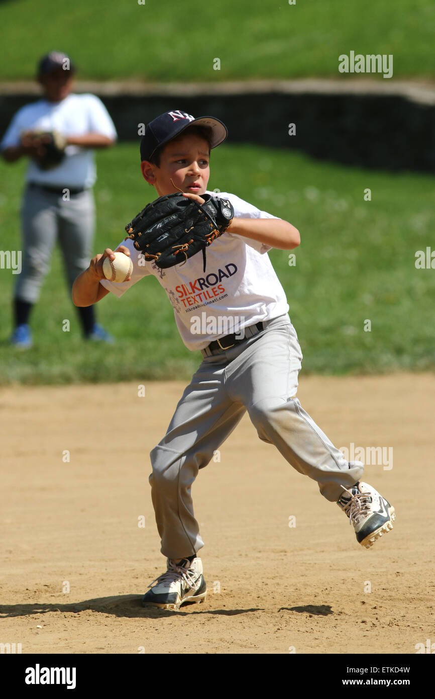Little League baseball pitcher Ohio Stock Photo Alamy