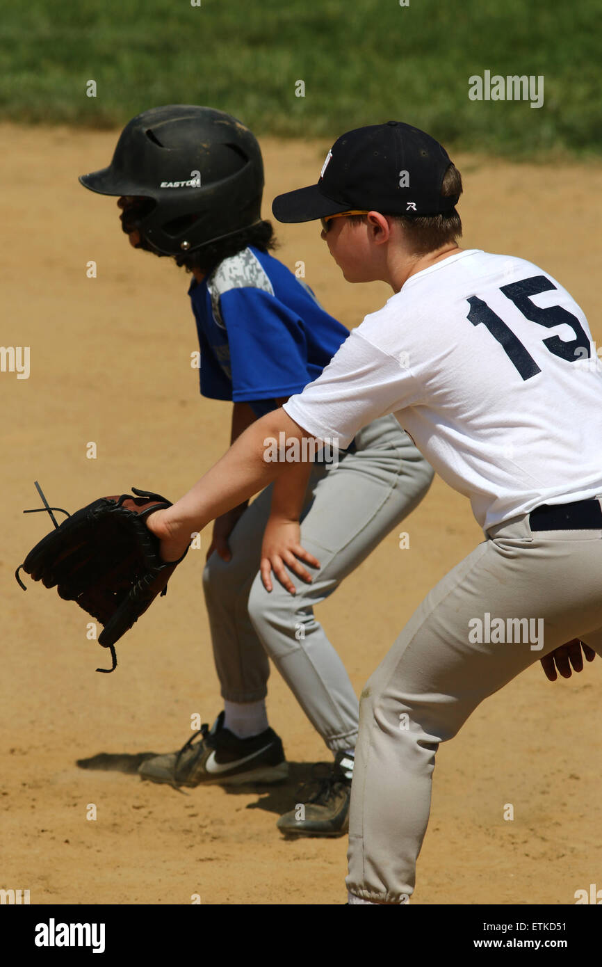 Little League baseball game Ohio Stock Photo Alamy