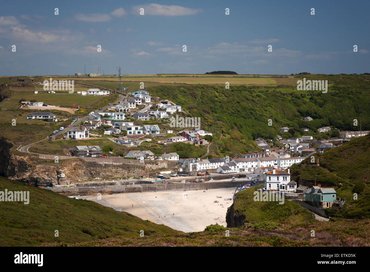 Portreath in Cornwall as seen from Western Hill Stock Photo