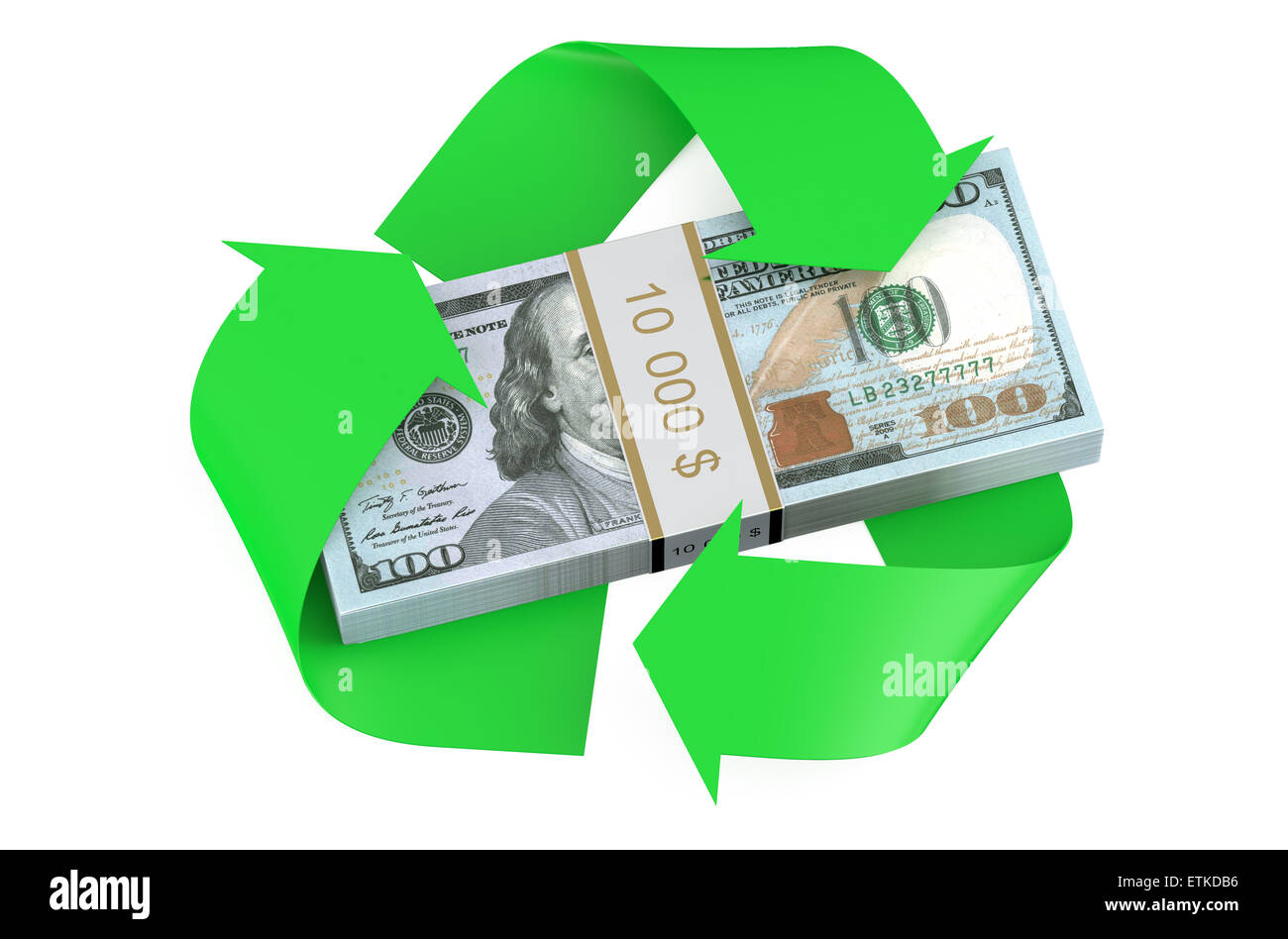 dollars and recycle symbol isolated on white background Stock Photo Alamy