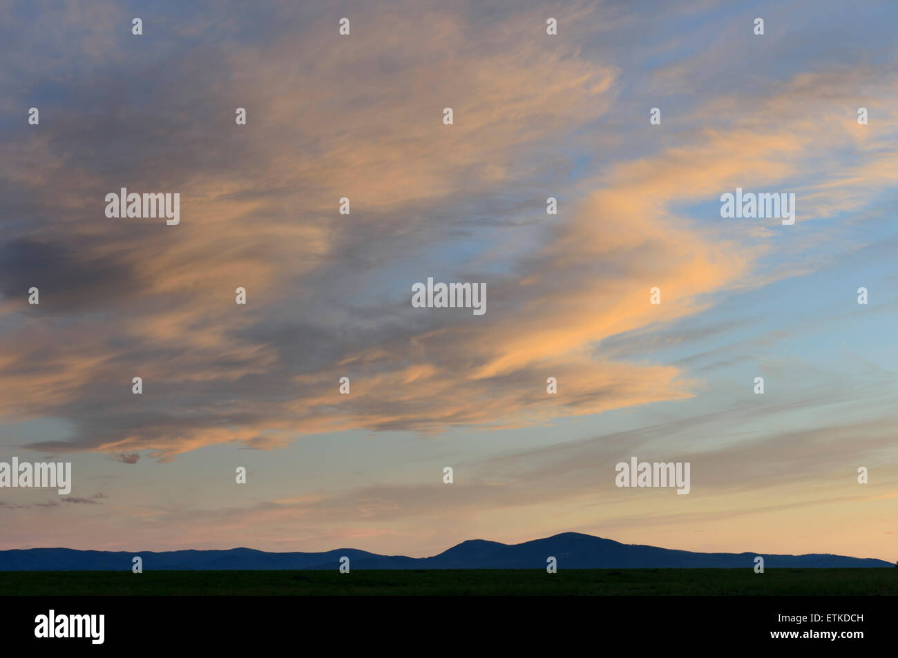 Sunset in the Blackfoot Valley, Montana Stock Photo