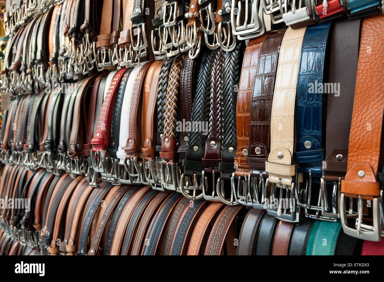 Florence market belt leather hi-res stock photography and images - Alamy