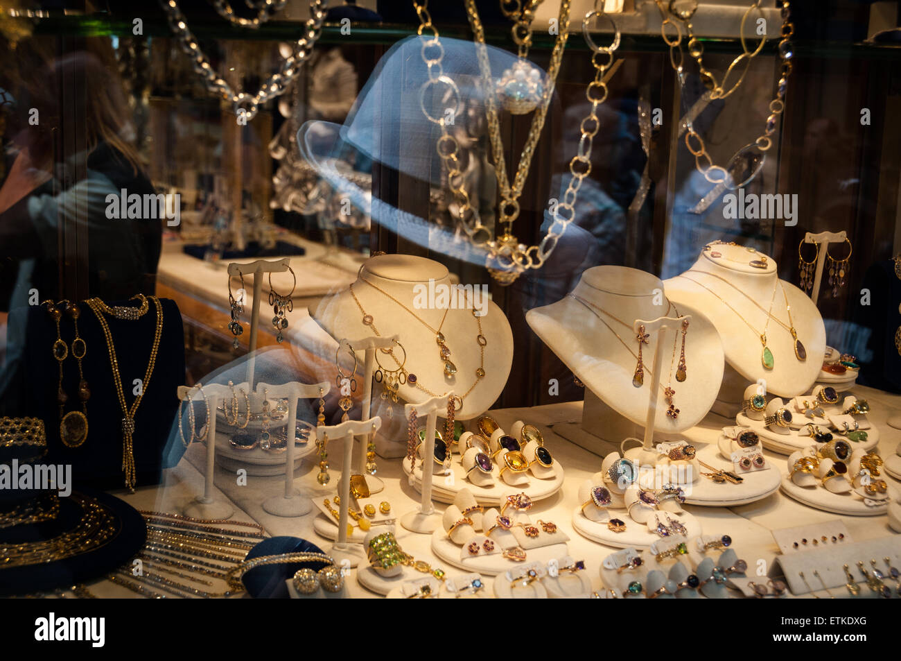 Famous Goldsmiths on the Ponte Vecchio in Florence, Italy Stock Photo
