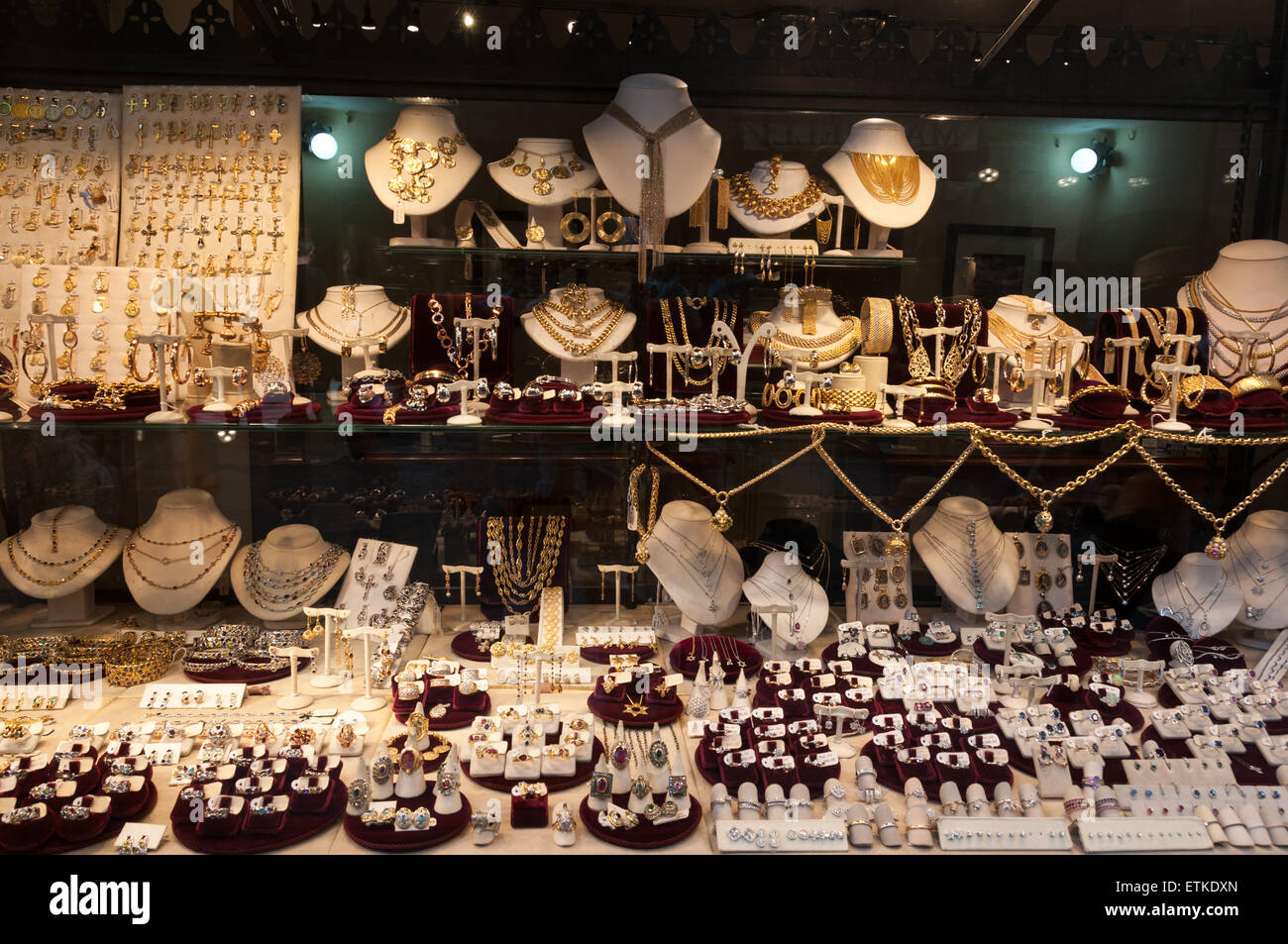 Famous Goldsmiths on the Ponte Vecchio in Florence, Italy Stock Photo