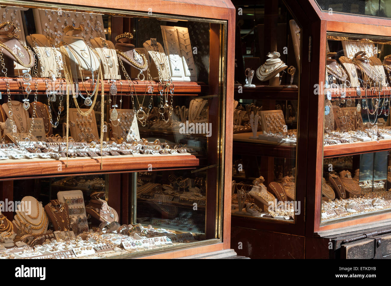 Famous Goldsmiths on the Ponte Vecchio in Florence, Italy Stock Photo
