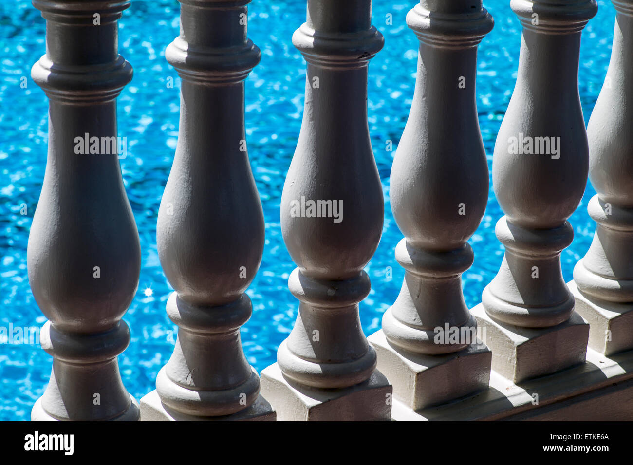 Architectural detail of columns, Kaua’i Marriott Resort; Kalapaki Bay, Kaua'i, Hawaii, USA Stock Photo