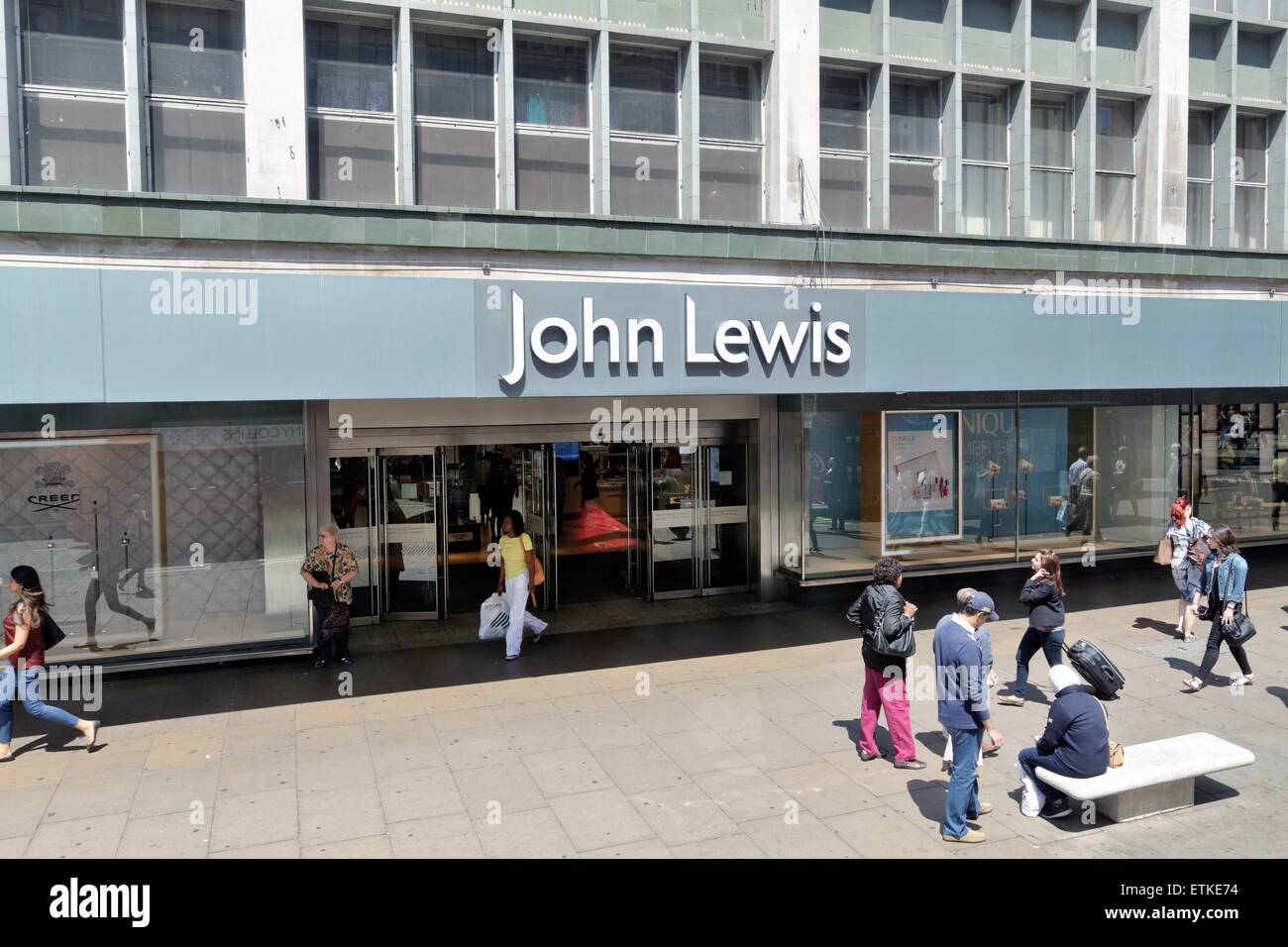 Entrance to the John Lewis store in Oxford Street London UK Stock Photo