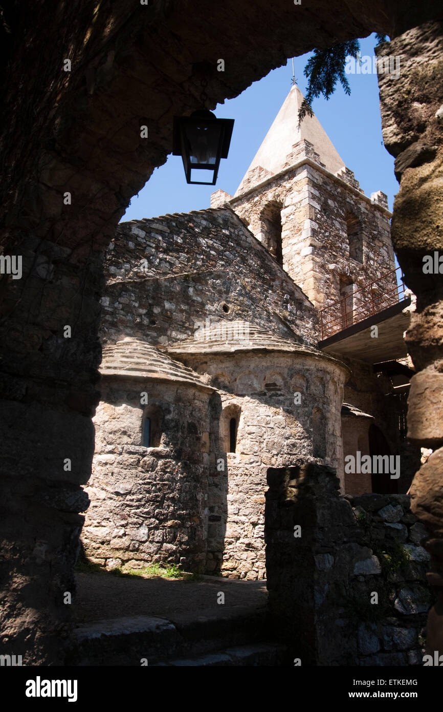 Sants Metges church or Sant Cosme and Sant Damià church. XI century. Sant Julià de Ramis. Stock Photo