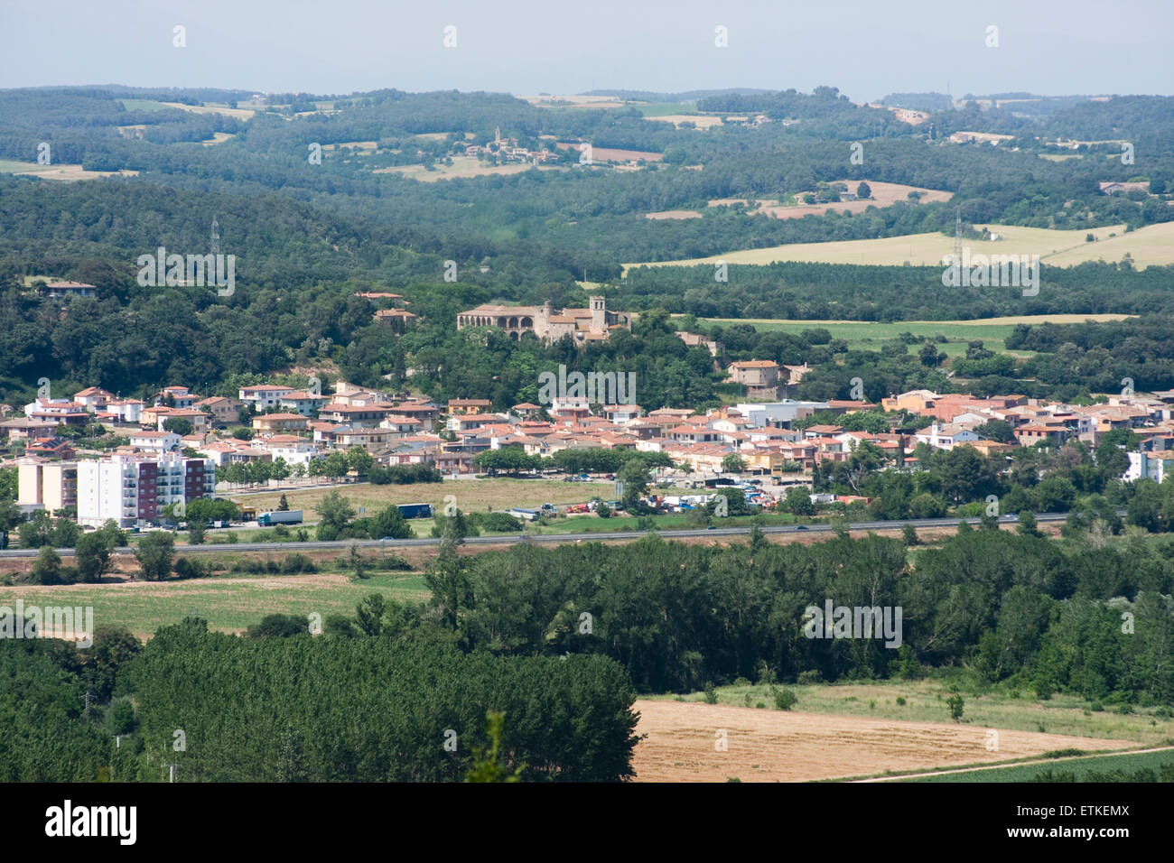 Overview of Medinyà. Sant Julià de Ramis. Stock Photo