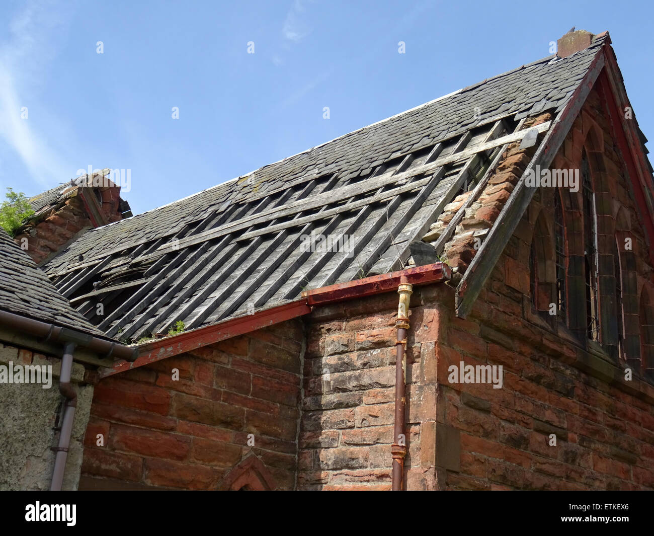Derelict church. Congregations vacated St Columba’s Episcopal Church on Glasgow Road Clydebank