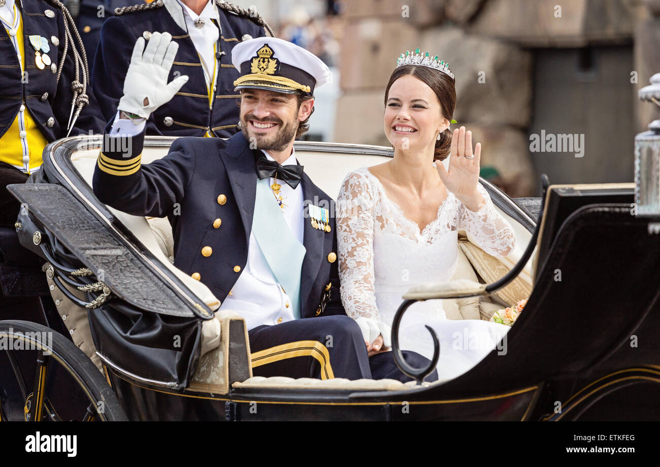 The wedding of HRH Prince Carl Philip and Miss Sofia Hellqvist, Stockholm, Sweden Stock Photo