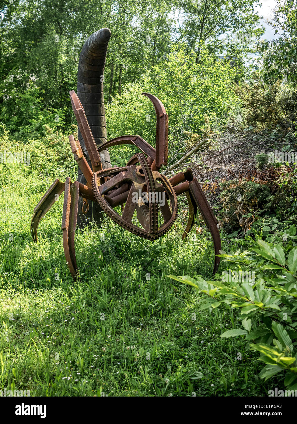 Giant Spider Sculpture, Shorne Wood Country Park Stock Photo