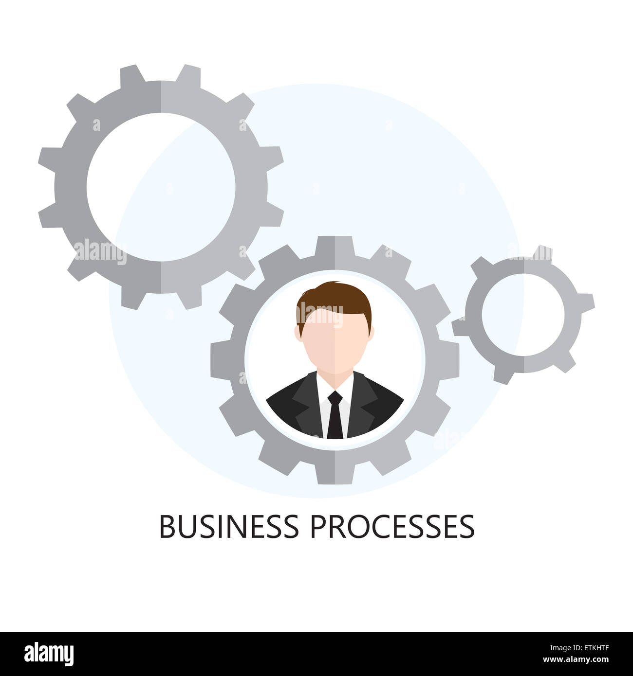 Business Processes Icon Flat design  Concept Isolated on White Background Stock Photo