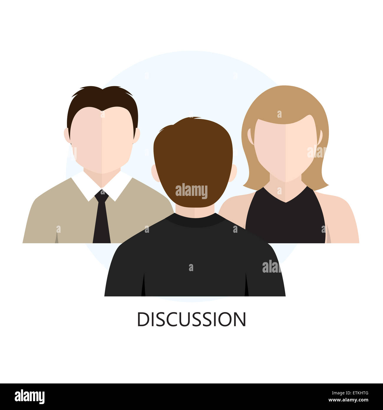 Discussion Icon Flat design  Concept Isolated on White Background Stock Photo