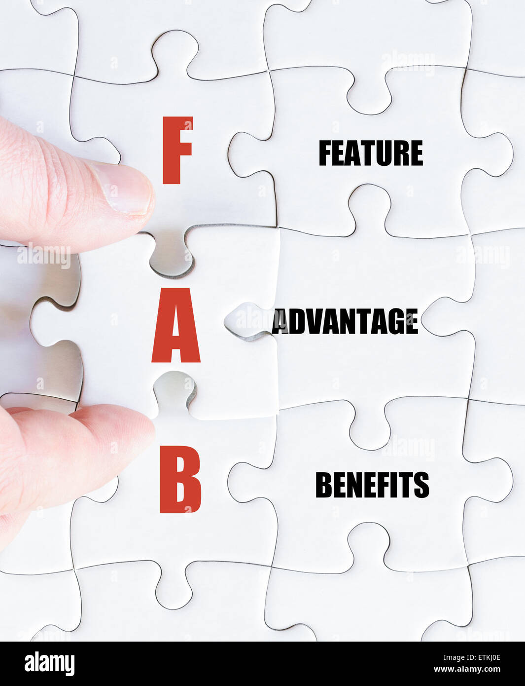 Concept image of Business Acronym FAB as Feature Advantage Benefits