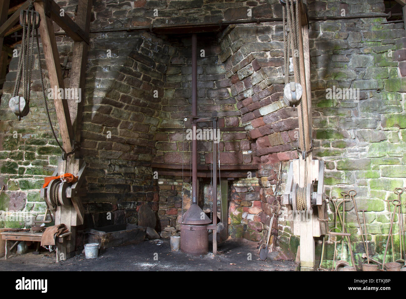 Cast iron steel works at old industrial furnace Stock Photo Alamy