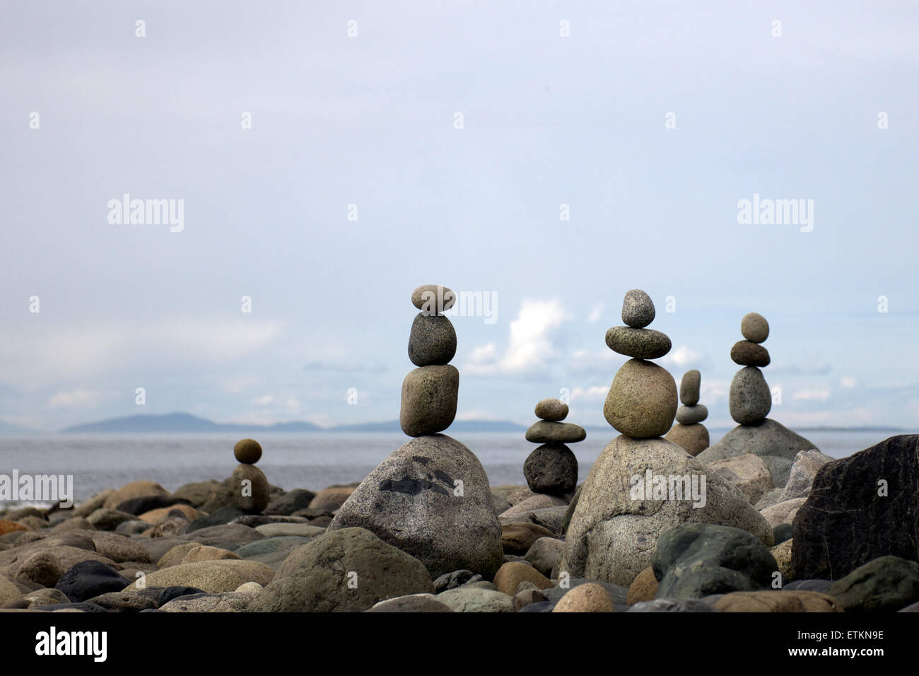 Stacked beach rocks Stock Photo