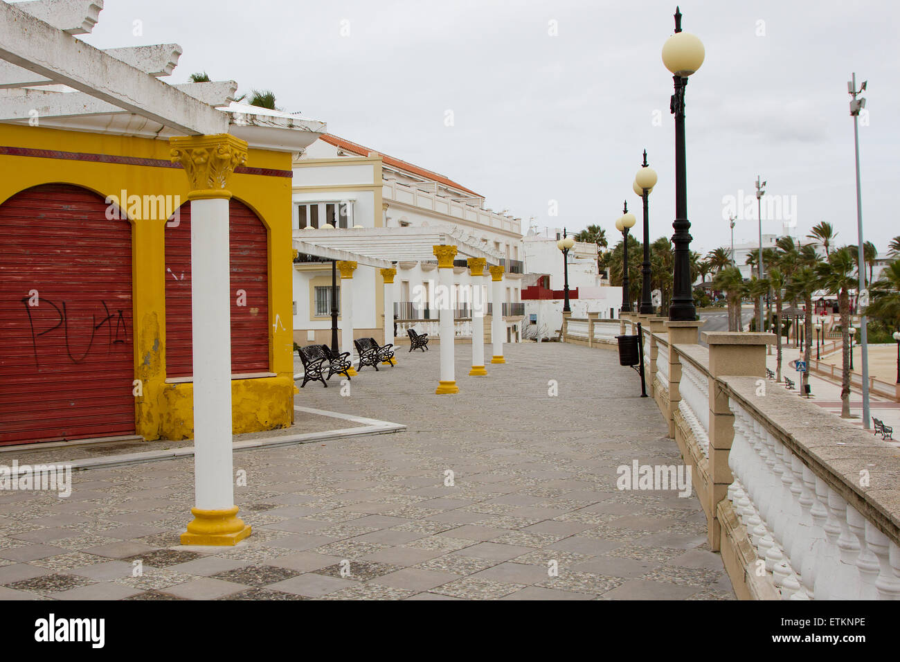 Along the beach front walk in Rota Spain Stock Photo Alamy