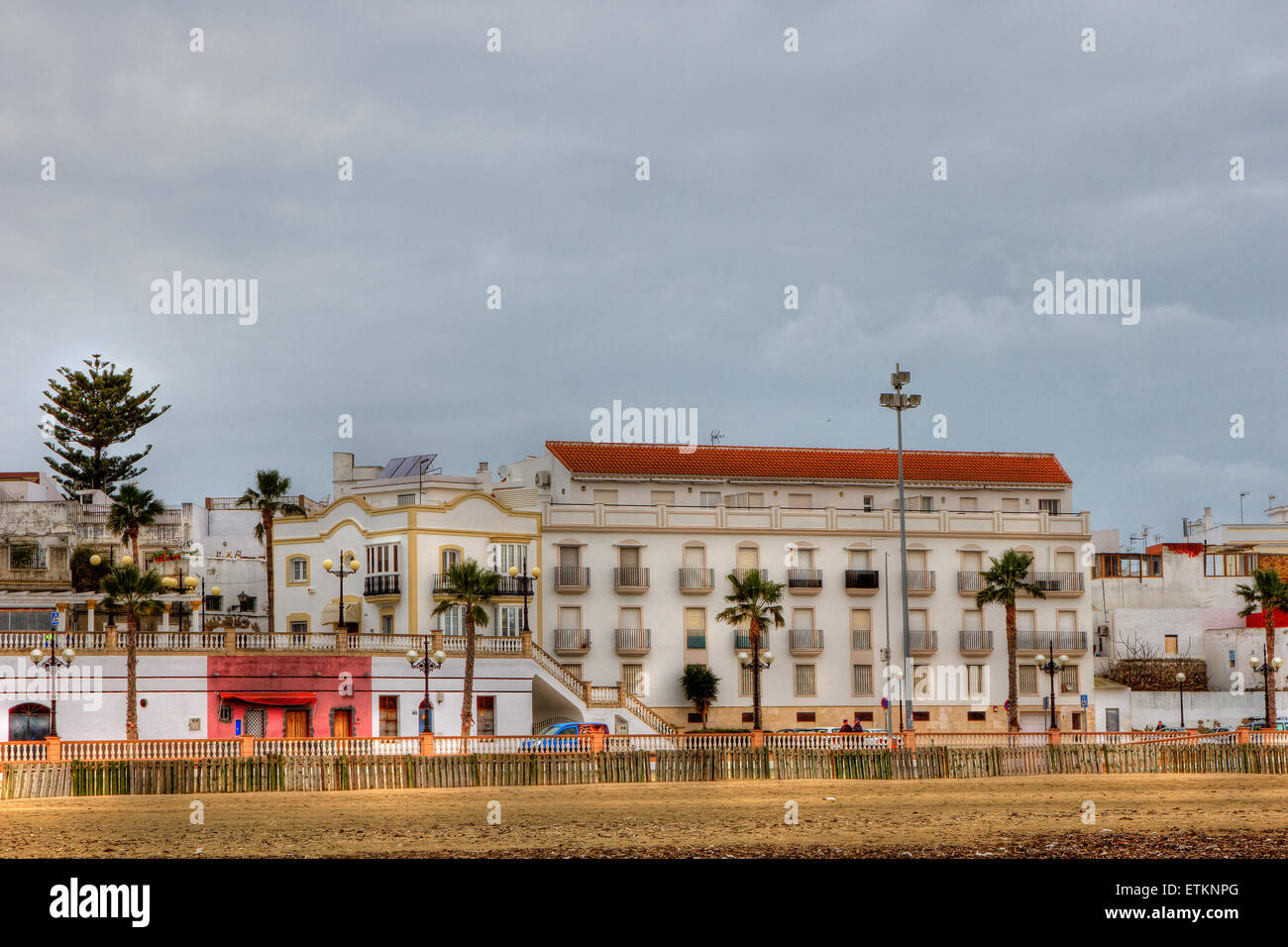 Beach front properties of Rota, Spain Stock Photo Alamy