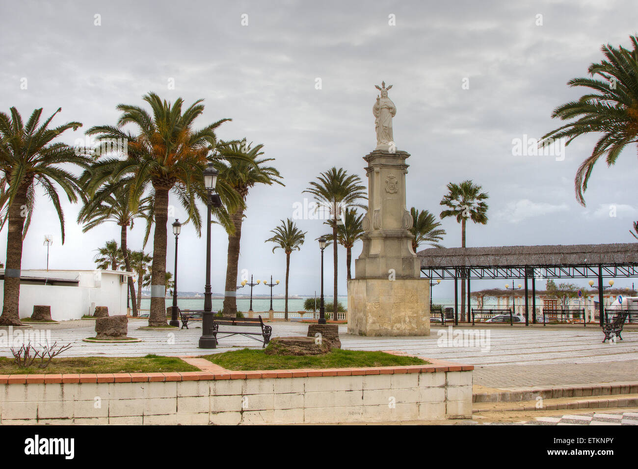 The plaza on the beach of Rota, Spain Stock Photo Alamy
