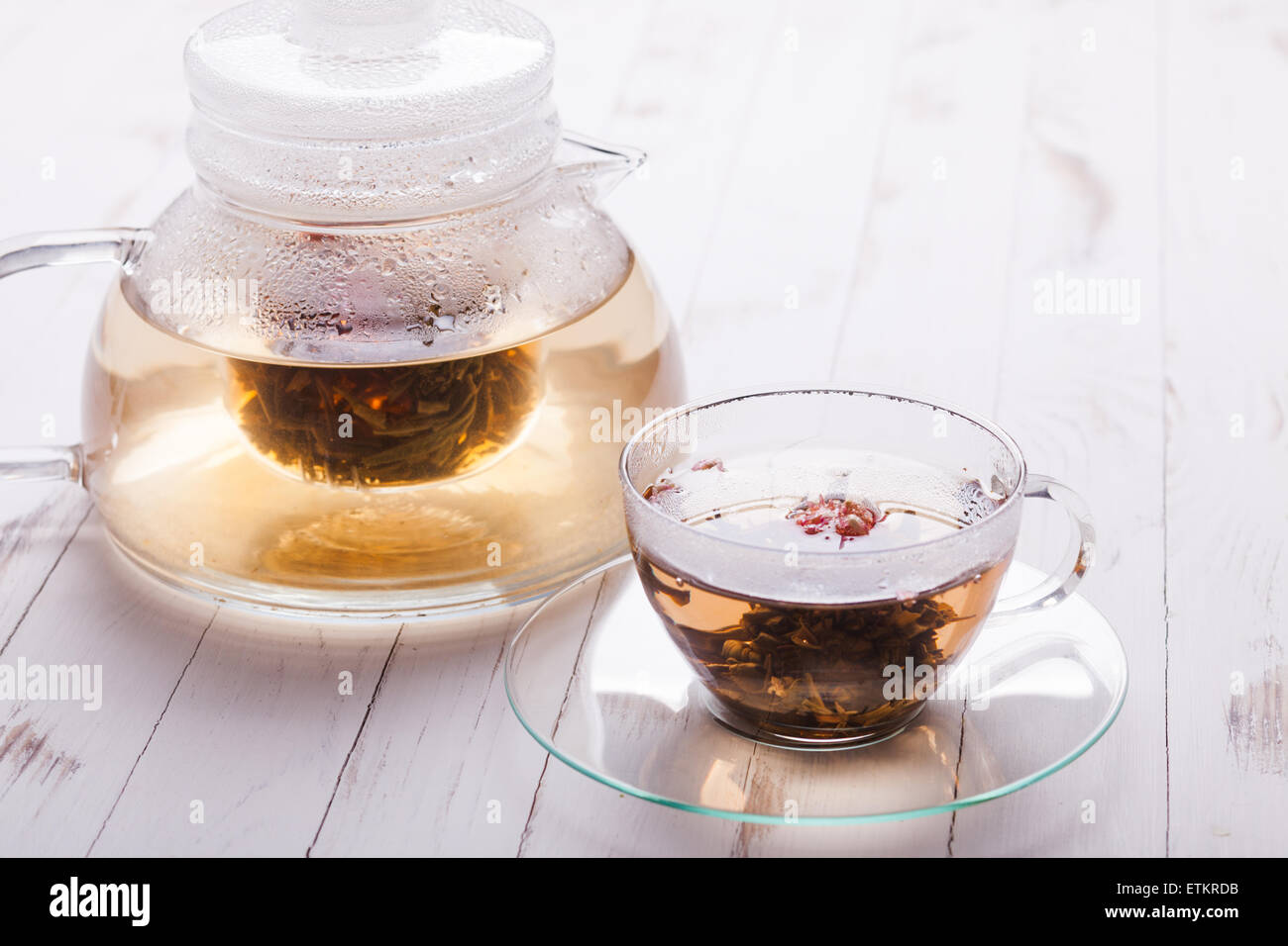 Blooming Flower Tea Stock Photo - Alamy