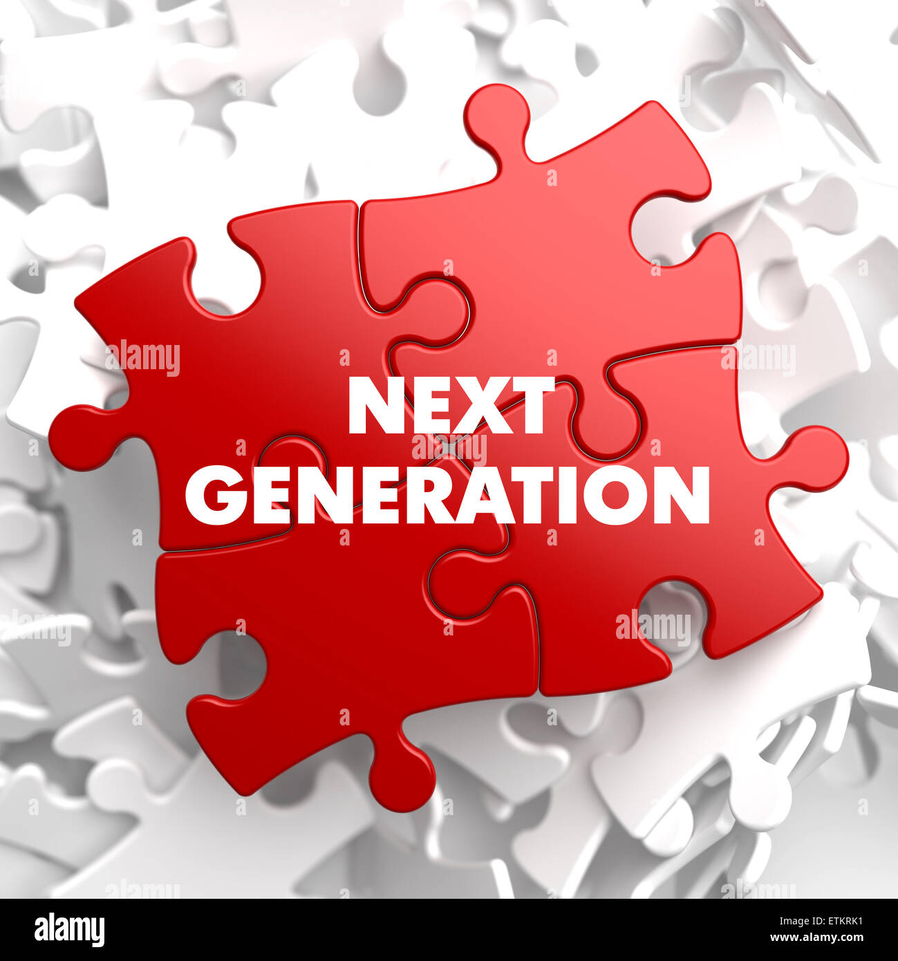 Next Generation on Red Puzzle. Stock Photo