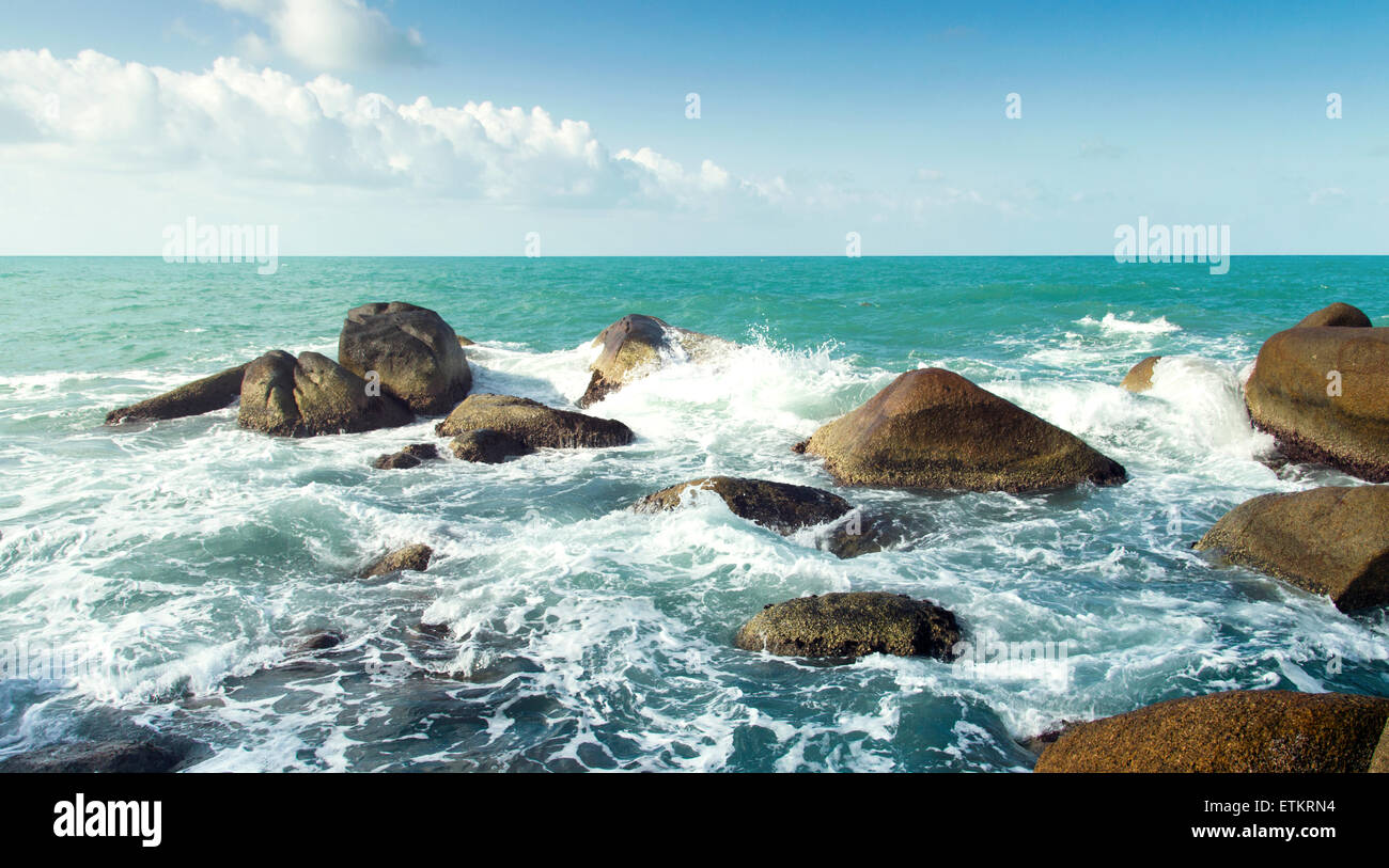 ocean waves, water splash with white foam. Thailand nature scenic Stock ...