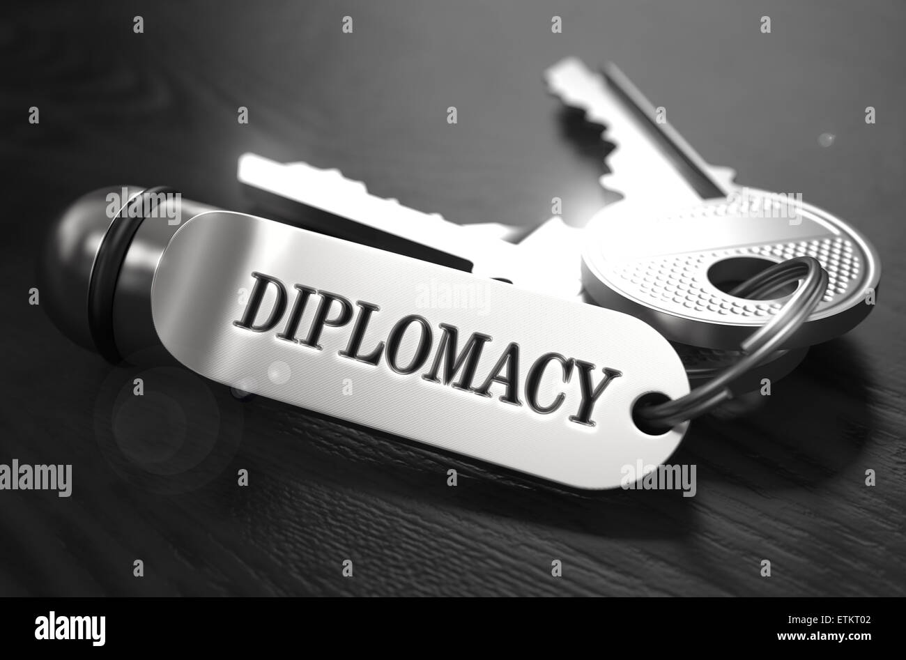 Diplomacy Concept. Keys with Keyring. Stock Photo