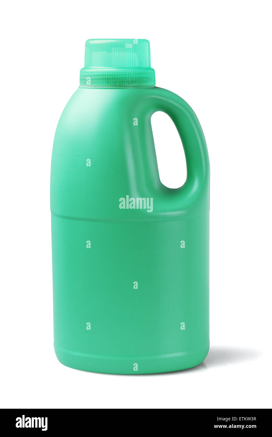 Plastic Detergent Bottle on White Background Stock Photo