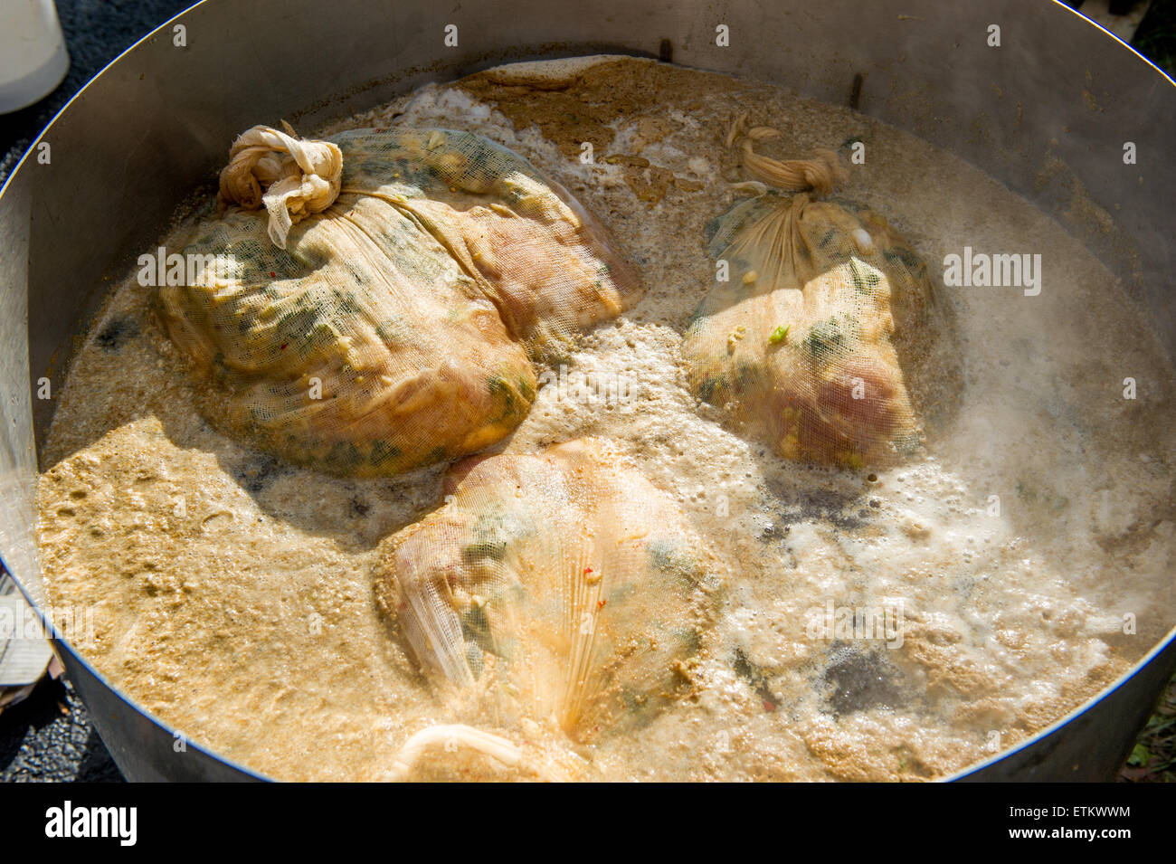 Boiling stuffed hams in St Mary's County Maryland, USA Stock Photo Alamy
