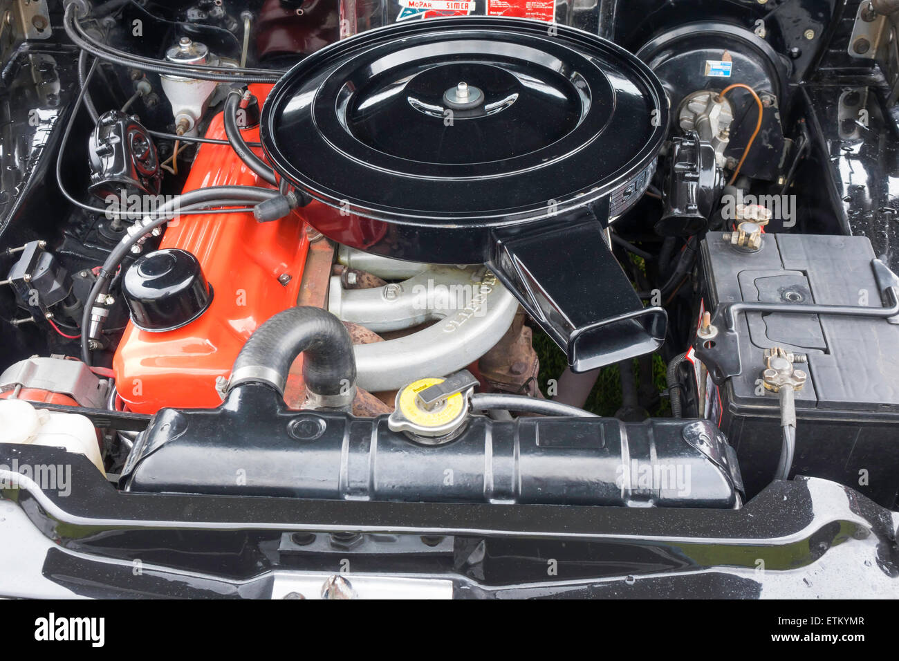 1962 Chrysler Valiant S Motor Car 3.7 Litre Slope Straight six engine Stock Photo