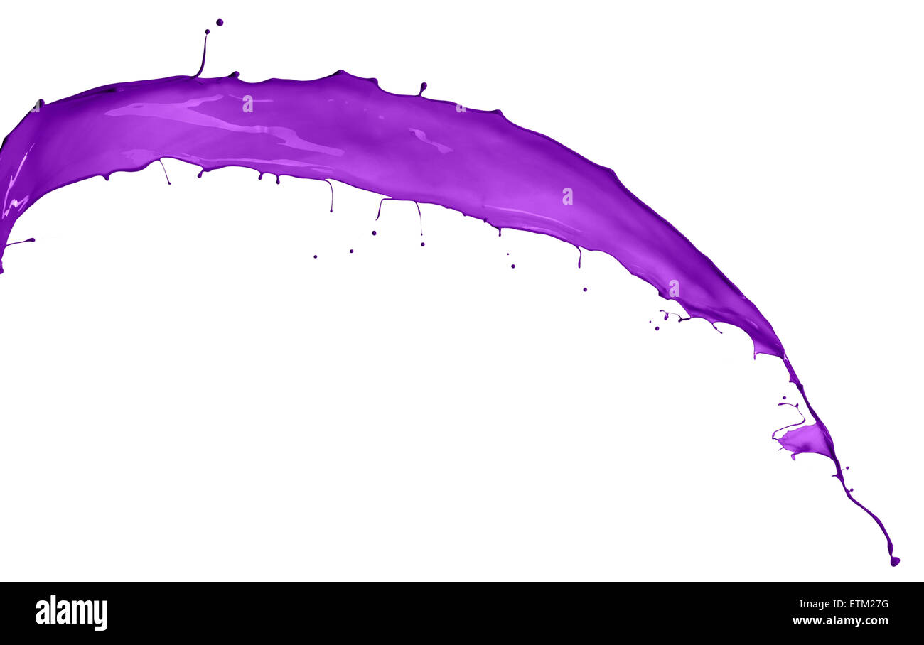 Purple splash isolated on white background Stock Photo - Alamy