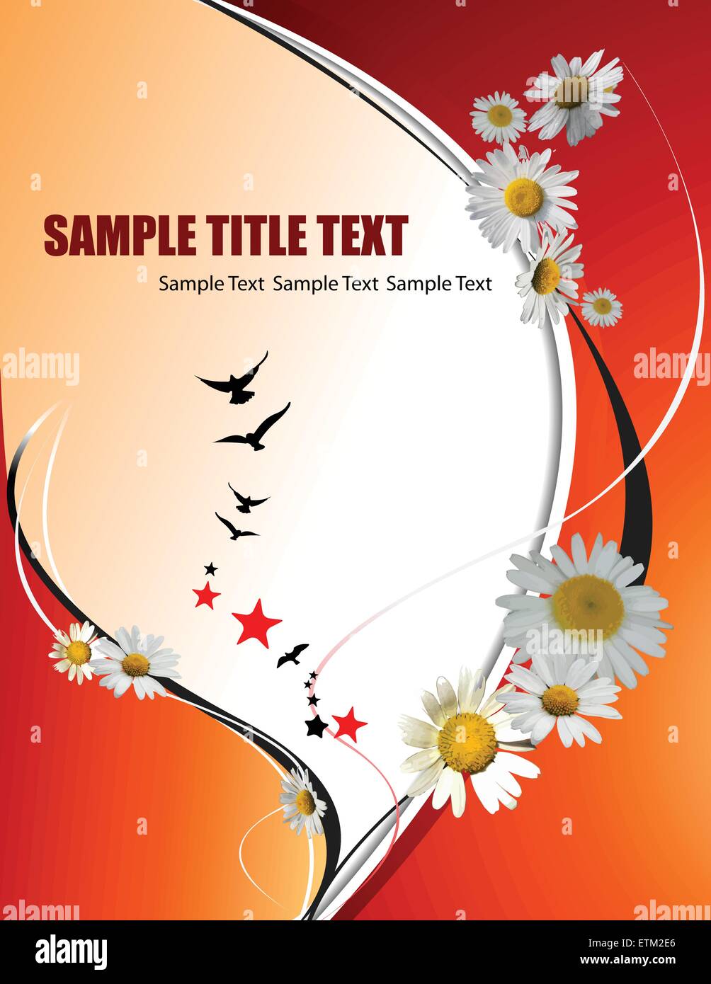 Orange yellow floral background. Vector illustration Stock Vector Image