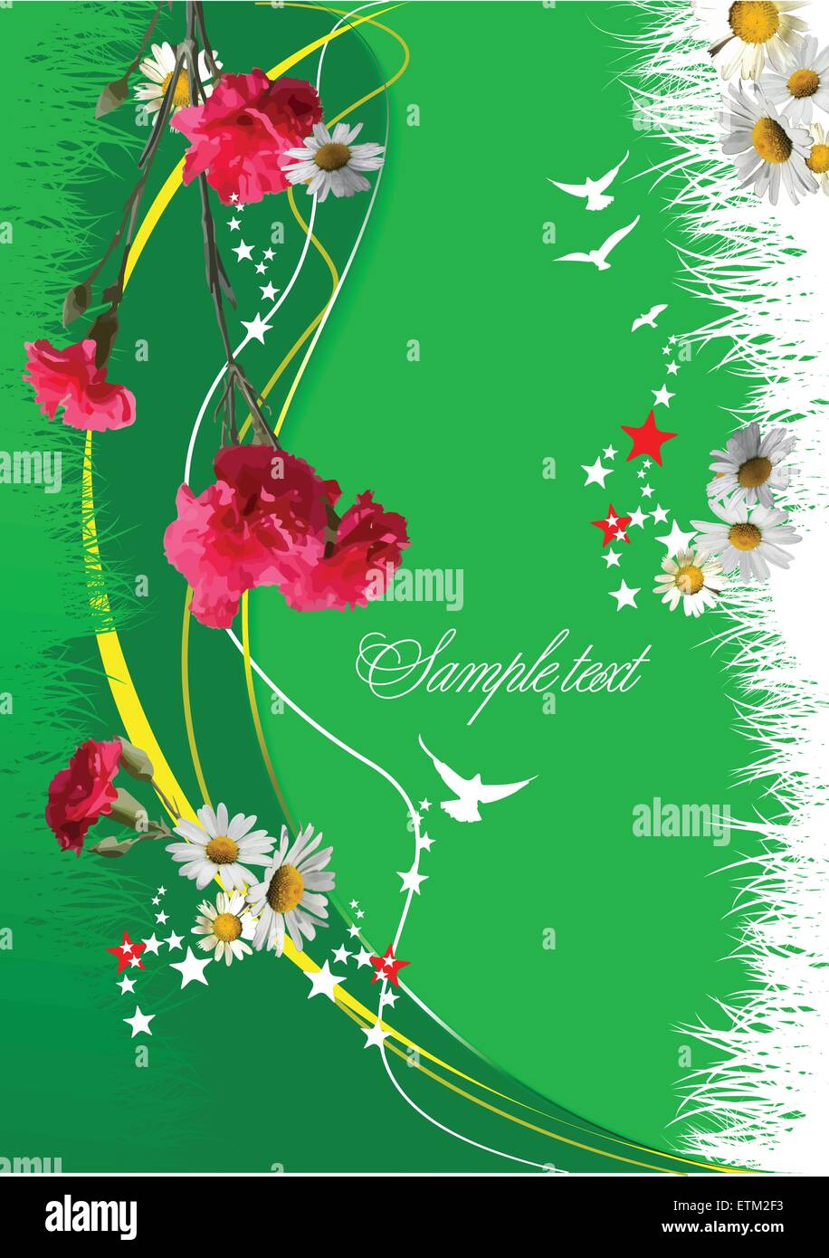 Summer green floral background. Vector illustration Stock Vector Image ...