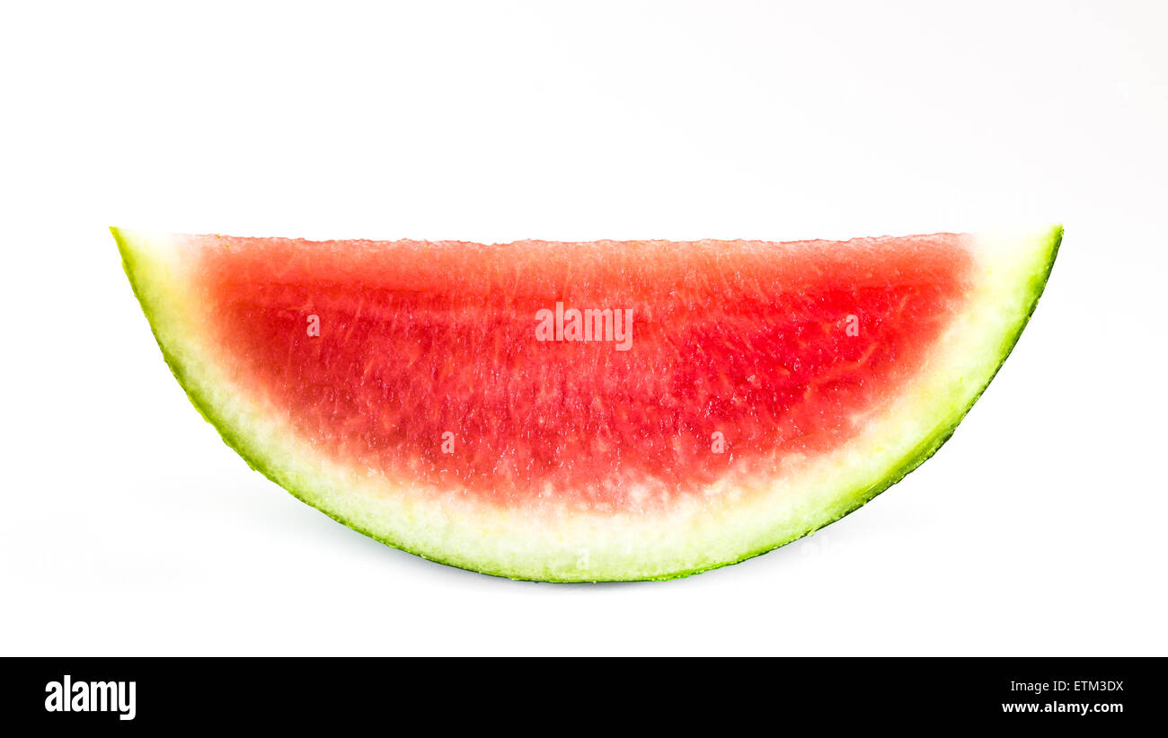 A slice of ripe watermelon, isolated on white background Stock Photo ...